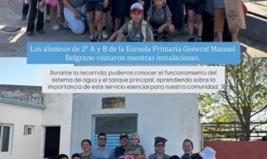 ALUMNOS DE SEGUNDO GRADO DE LA ESCUELA PRIMARIA VISITARON LAS INSTALACIONES DEL AGUA POTABLE DE VIDELA.