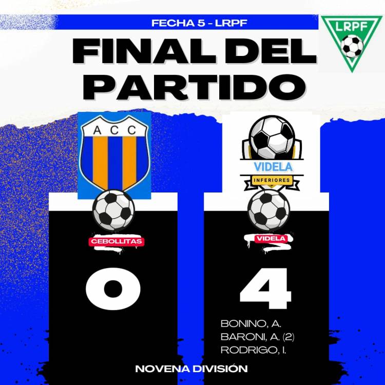 9na Categoria Polideportivo Videla 4 vs Cebollitas 0