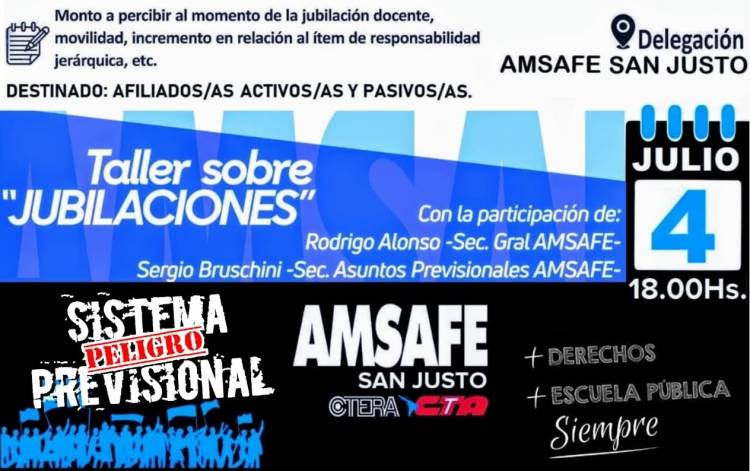 TALLER SOBRE JUBILACIONES DOCENTES EN SAN JUSTO.