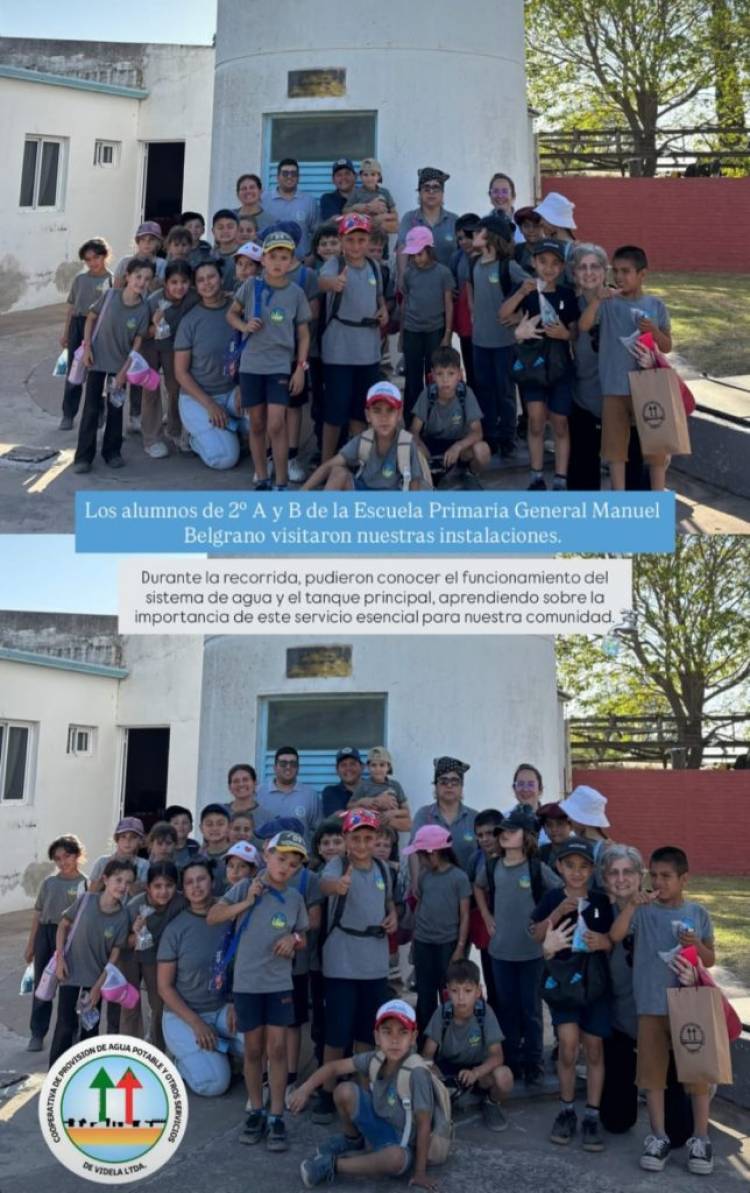 ALUMNOS DE SEGUNDO GRADO DE LA ESCUELA PRIMARIA VISITARON LAS INSTALACIONES DEL AGUA POTABLE DE VIDELA.
