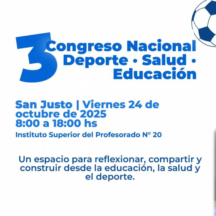 NOS VEMOS MAÑANA EN EL 3° CONGRESO NACIONAL DE DEPORTE, SALUD Y EDUCACIÓN