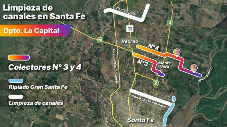 La Capital: Provincia refuerza obras hídricas para optimizar la salida del agua tras lluvias intensas