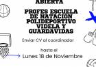 Convocatoria Abierta//Profes Escuela de Natación Polideportivo Videla y Guardavidas 