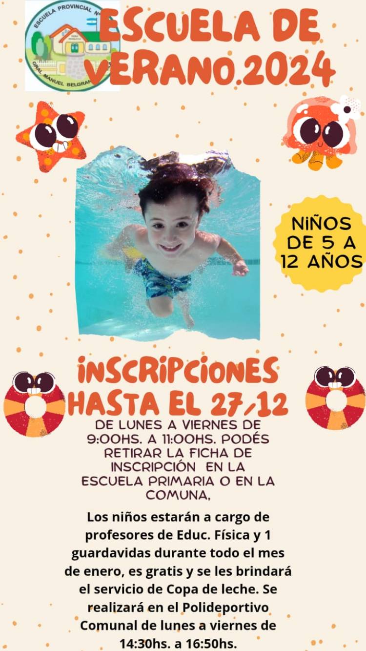 Inscripciones//Escuela de Verano (colonia) GRATUITA-CUPO LIMITADO