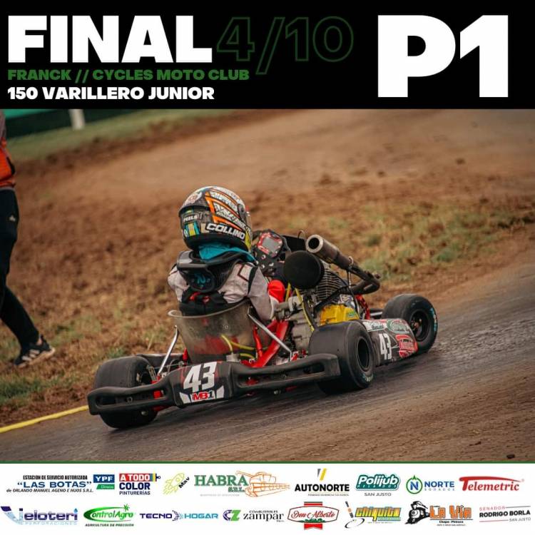 Karting //Genaro debutó en una divisional más dentro del @certamensantafesinokarting en Franck. Esta vez, se sumó a la 4T varilleros junior y otra vez demostró su calidad deportiva en la pista.