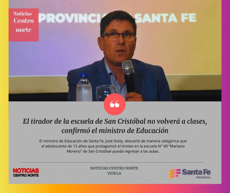 El tirador de la escuela de San Cristóbal no volverá a clases, confirmó el ministro de Educación